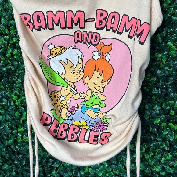 Flintstones Bamm Bamm Pebbles Graphic One Shoulder Top Sz S - Picture 3 of 5